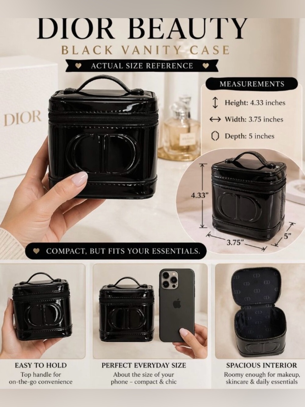 Dior Black Patent Cosmetic Vanity Case - Picture 4 of 4